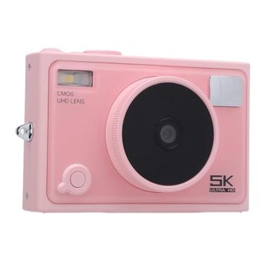 Imagem de Câmera de Vídeo Digital Portátil, Bateria de 1300mAh, Tela IPS HD de 2,8 Polegadas, Câmera Digital 5K, Zoom Digital 18X para Exterior (Rosa)
