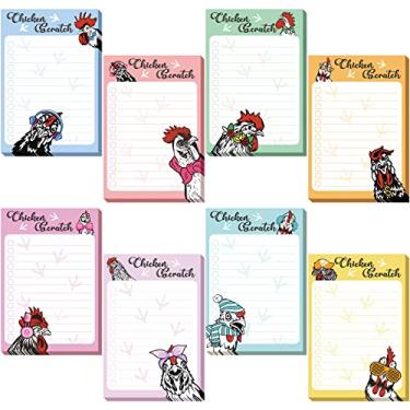 Imagem de Bloco de notas com 8 blocos engraçados de galinhas pegajosas para fazer bloco de notas de frango para amantes de galinha galinheiro galinheiro presentes para amantes de galinha acessórios de decoração de escritório, 10 x 15 cm