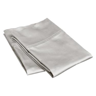 Imagem de Padrão/Queen (53 cm x 81 cm) Conjunto de 2 capas de algodão pima peruano, 600 fios, serve para travesseiros de tamanho padrão e queen (sólido, cinza prateado)