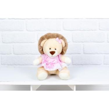 Imagem de PELUCIA SAFARI LEÃO PROVENCE 22 CM/VESTIDO COM LESE (rosa liso)