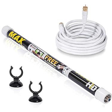 Imagem de Magic Stick TV Antena para Smart TV Interna – Modelo Max HD Digital Externo Antena para Canais Locais, Sinais de Até 130 Km, HDTV com Cabo Coaxial de 6 metros