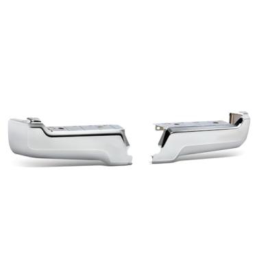 Imagem de DNA MOTORING Par de extremidades de para-choque traseiro compatíveis com Ford F250 / F350 / F450 SD 2017-2022, sem sensores de distância de estacionamento, HC3Z17906JA, cromado, BUMP-R-F25017-C-01-CH