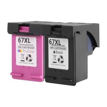 Imagem de SUNUNITEC Cartucho de tinta de substituição 67XL para HP67 Kit de cartucho para impressora HP67XL 2700 2700e 2752 2742 2755 4100 4100e 4152 4155e 6000 6055 6055e 6400 6458 6458e 6455e Impressora