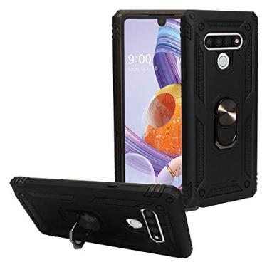 Imagem de CELZEN - para LG Stylo 6 LM-Q730 (2020) - Capa de telefone híbrida Defender com suporte de anel, RS3 Black