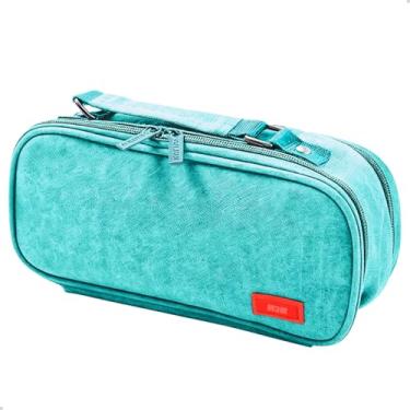 Imagem de Genérico Estojo Escolar Box Organizador Divisórias Compartimento Bolsinha Porta Caneta Lapis (Azul claro)