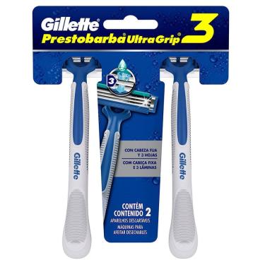 Imagem de Aparelho de Barbear Descartável Gillette Prestobarba UltraGrip 3 c/2 Unidades