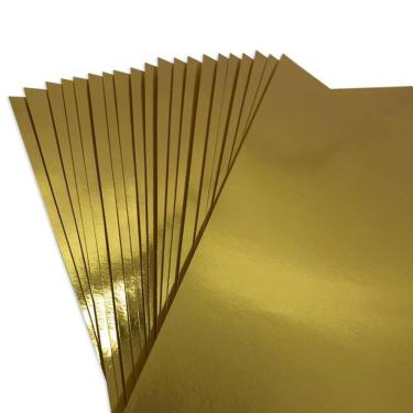 Imagem de Papel Laminado Dourado 240G 20 Folhas 30,5X30,5Cm Ref Pld02
