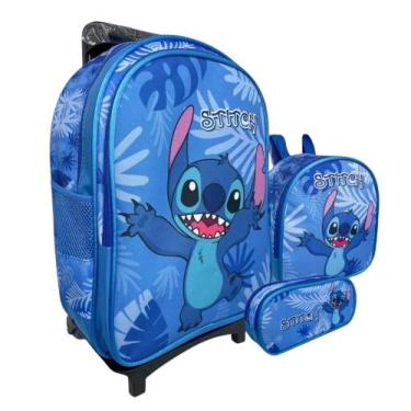 Imagem de Kit Mochila Escolar Rodinhas Stitch  - atalanta