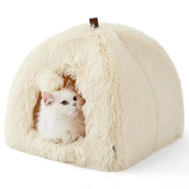Imagem de Tenda Cat Bedsure 2 em 1 Cat Cave House para gatinhos bege