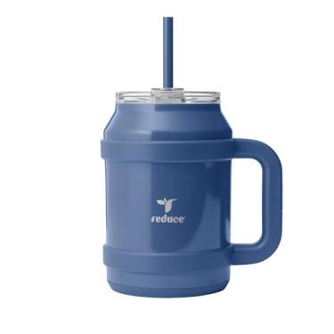Imagem de Copo reutilizável de água Reduce Cold1 1,5 L, alça ergonômica, tampa e canudo, isolamento de parede dupla, resistente, sem BPA, aço inoxidável, para academia, casa ou escritório, azul (mineral blue)