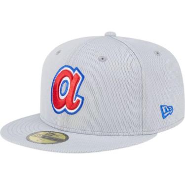Imagem de Bone New Era 59FIFTY Fitted Clubhouse 2025 Atlanta Braves, Cinza, 7 1/