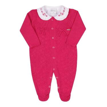 Imagem de Macacão Longo Luxo Bebê Menina Malha Tricot Paraiso Rf 14520-Feminino