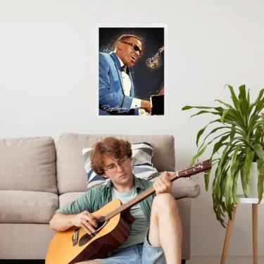 Imagem de Quadro Decorativo Ray Charles Assinatura 45x34cm - Quadros On-line, Mo