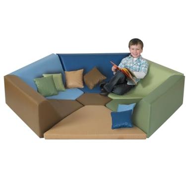 Imagem de Children's Factory Woodland Hollow Kids Reading Nook, sofá modular infantil para creche, sala de aula, móveis pré-escolares