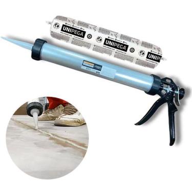 Imagem de Kit Aplicador de Silicone 15" Starfer + Selante PU40 Cinza Unipega 600