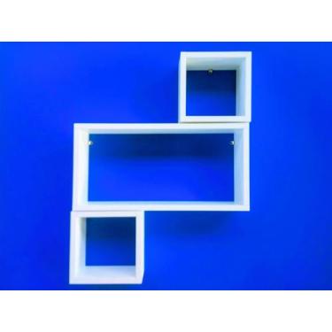 Imagem de Nicho Cubo Branco Kit Com 3 Peças 100% Mdf 15mm - Arte Cedro Decoração