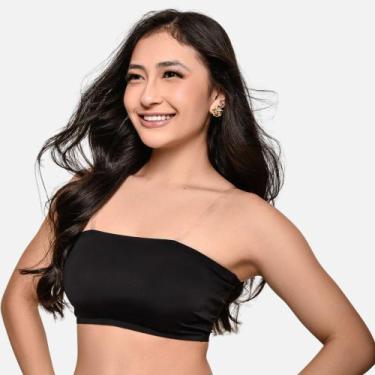 Imagem de Sutiã Top sem alça Impllus Alça Removível S/Costura, M, Preto