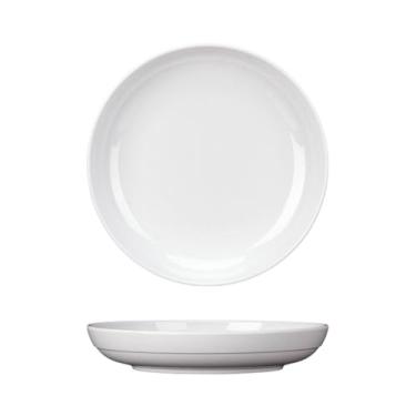 Imagem de Prato de fast food refogado redondo branco profundo, bolo de bolinho dim sum prato de sopa de macarrão -G3005-23 cm, branco