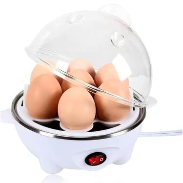 Imagem de Cozedor de Ovos Elétrico 7 Ovos em 10 Minutos Base Aquecedora Resistente Bandeja Removível para Fácil Limpeza (127 Volts)