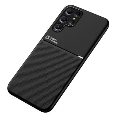 Imagem de LYJSMGZ Capa para Samsung Galaxy S25 Ultra/S25 Plus/S25, couro executivo, antiderrapante, à prova de choque, capa fina, suporta sucção magnética de veículos, preta, S25 Ultra