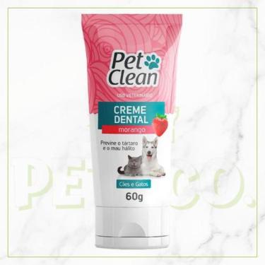 Imagem de Creme Dental Pet para Cachorros e Gatos Pet Clean, Morango