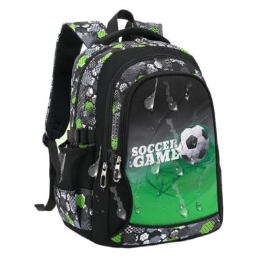Imagem de escolar, mochila para crianças | Nylon Teen Backpack Kids Travel School - Padrão de jogo de futebol Viaje de para meninos, meninas, adolescentes, juventude, filha
