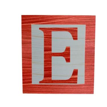 Imagem de Cubo Azul Letra Vermelha com Aplique Festa Chá de Bebê Decoração 8x8x8