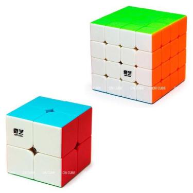 Imagem de Cubo Mágico 2x2x2 + 4x4x4 Qiyi  Stickerless (2 cubos) - Qiyi-mfg