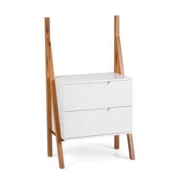 Imagem de Gabinete para banheiro 2 gavetas em Madeira e MDF Branco Moderno Artem