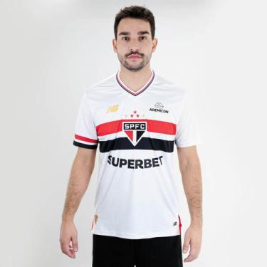 Imagem de Camiseta de Time New Balance Torcedor Home SPFC 2025 Branco - Masculin