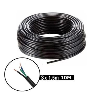 Imagem de Cabo comando flexivel pp 3x1,5 preto 10 metros - TECHCABOS