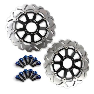 Imagem de Discos de freio dianteiros flutuantes com parafusos de montagem para Yamaha R1-Z 250 1997, XJR400 95-00, FZR600R 90-95, FZS600 FAZER 98-03, TDM850 91-01, TRX850 95-00, FJ111. 200 80 8-91 preto