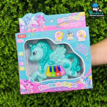 Imagem de Mini Teclado Unicórnio com Som - Toy King, Ciano
