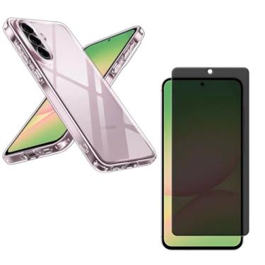 Imagem de Capa Capinha Anti Impacto + Película Privacidade 3D Compatível Com Samsung Galaxy A56 5G - Bluepink
