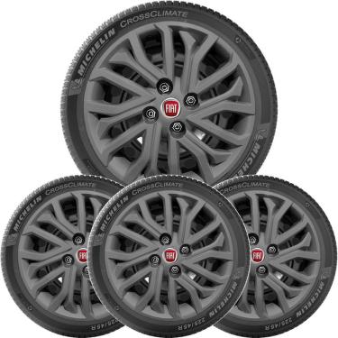 Imagem de 4X Calota Fiat Punto Palio Grand Siena Aro 15 Grafite 296Cp