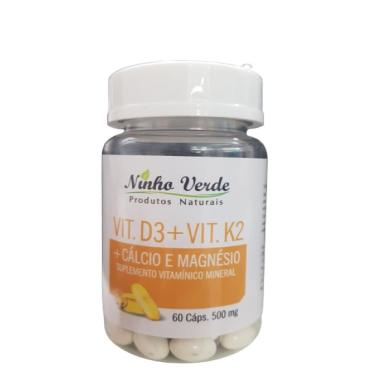 Imagem de Vitamina D3 + Vitamina K2 (MK-7) Cálcio e Magnésio 60 cáps. Ninho Verde