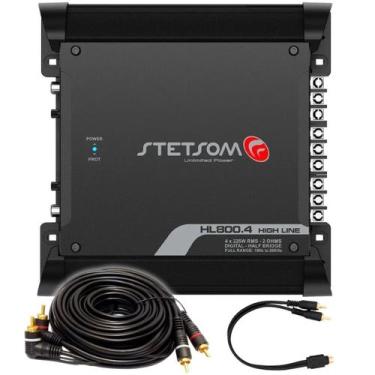 Imagem de Kit Melhor Módulo Stetsom Hl800.4 + Cabos Y + Rca 5 Metros