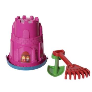 Imagem de Balde Praia Castelinho c 2 Acessórios Infantil Rosa Areia