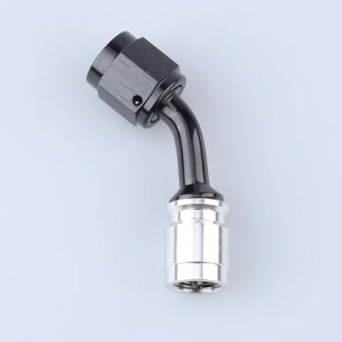 Imagem de AC PERFORMANCE -4 AN crimpagem de 45 graus na extremidade da mangueira giratória PTFE alumínio preto para linha de combustível de teflon