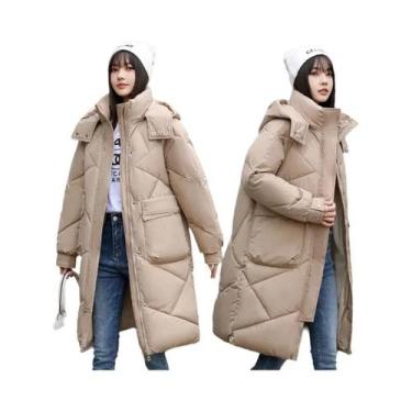 Imagem de Jaqueta Feminina De Inverno Com Capuz, Casaco Solto De Algodão Com Bol