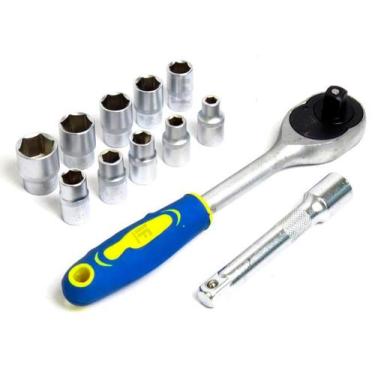 Imagem de Jogo  Soquete C/ Catraca Reversível 12 Peças Cromo Vanádio - Gorillaz,