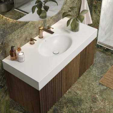 Imagem de Bancada de Banheiro com Cuba Esculpida Oval Oasis 100 cm