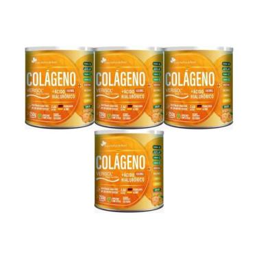 Imagem de Kit 4x Colágeno Ácido Hialurônico suplemento em pó sabor tangerina 250