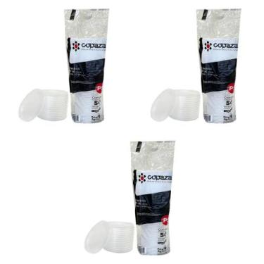 Imagem de Kit 3 Pacotes de Tampas Translúcida TP06 para potes 75ml, 100ml, 120ml