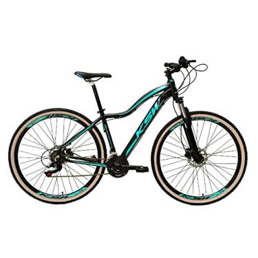 Imagem de Bicicleta Feminina Aro 29 Ksw Mwza 27v Câmbios Sunrun Freio Hidráulico Garfo com Trava Pneu com Faixa Bege (Preto/Azul, 15)