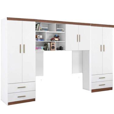 Imagem de Quarto Juvenil com 2 Guarda-roupas mais Modulo Armario Aereo - Phoenix