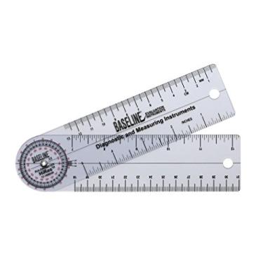 Imagem de Baseline Plastic Goniometer - Rulongmeter Style - HiRes 360 Degree Head - 6 inch Arms