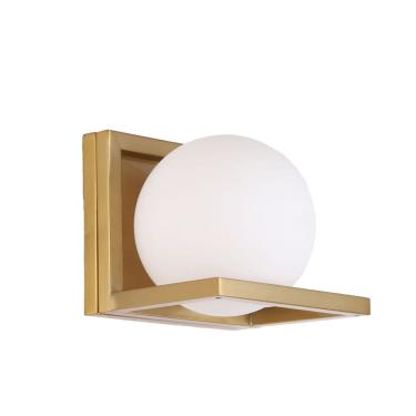 Imagem de Arandela Mystic Metal Dourado E Bola Vidro Leitoso