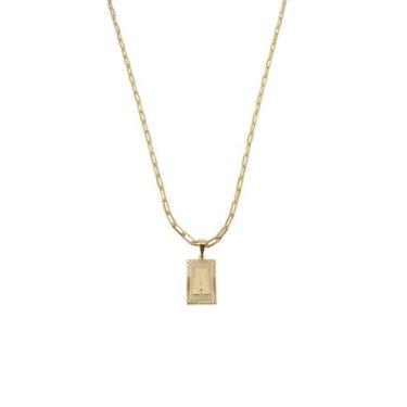 Imagem de Cordão 60Cm Masculino Feminino Pingente Letra A Banhado Ouro - Anaisa 