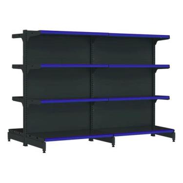 Imagem de Kit 2 gôndolas new premium 1,37m preta centro 80/60 - AMAPÁ